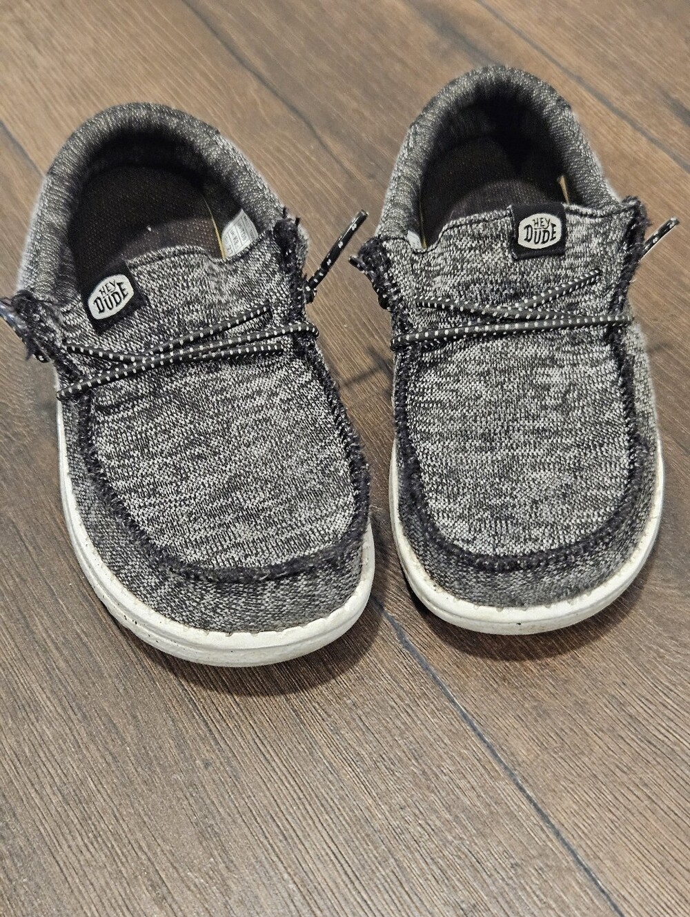 Hey Dude Wally Toddler Sport Knit Shoes Black White Size 9